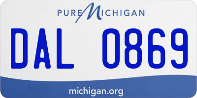 MI license plate DAL0869