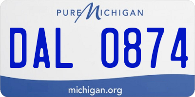 MI license plate DAL0874