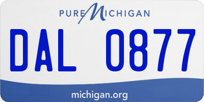 MI license plate DAL0877