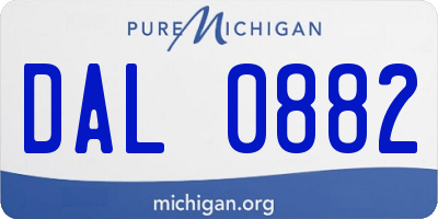 MI license plate DAL0882