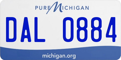 MI license plate DAL0884
