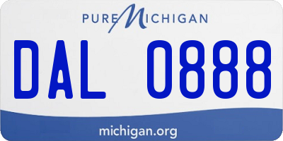 MI license plate DAL0888