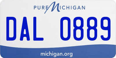 MI license plate DAL0889