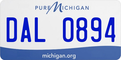 MI license plate DAL0894