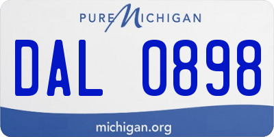 MI license plate DAL0898