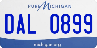 MI license plate DAL0899