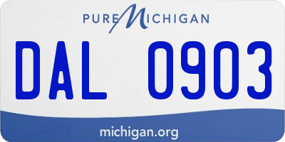 MI license plate DAL0903