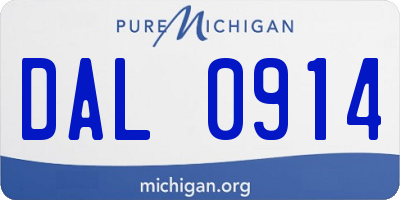 MI license plate DAL0914