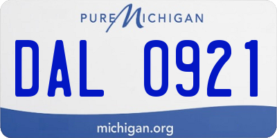MI license plate DAL0921