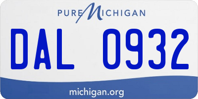 MI license plate DAL0932