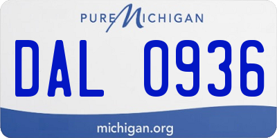 MI license plate DAL0936