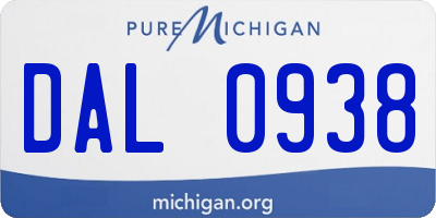 MI license plate DAL0938