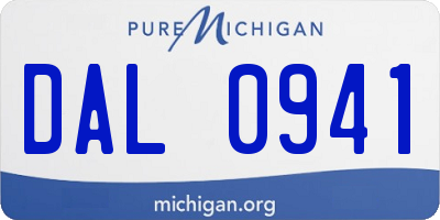 MI license plate DAL0941