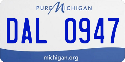 MI license plate DAL0947