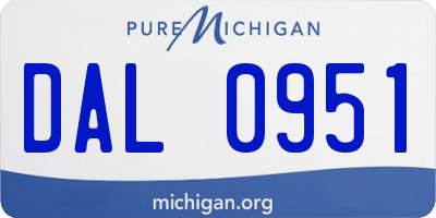 MI license plate DAL0951