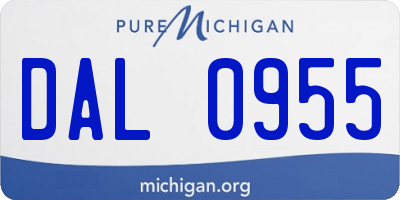 MI license plate DAL0955