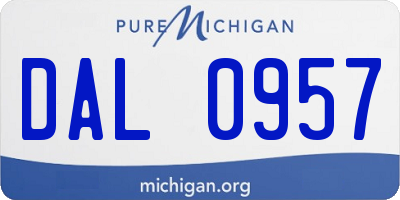 MI license plate DAL0957