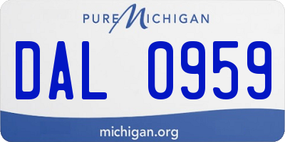 MI license plate DAL0959