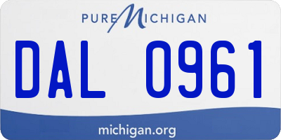 MI license plate DAL0961