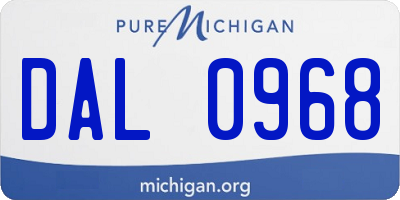 MI license plate DAL0968