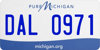 MI license plate DAL0971