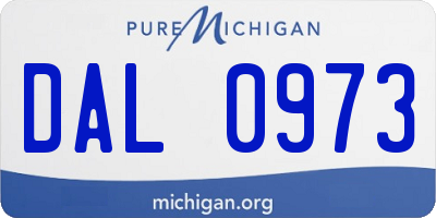 MI license plate DAL0973
