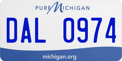 MI license plate DAL0974