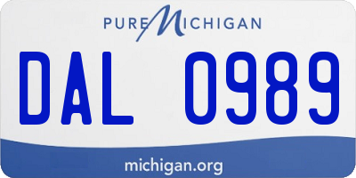 MI license plate DAL0989