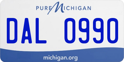 MI license plate DAL0990