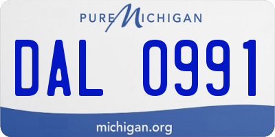 MI license plate DAL0991
