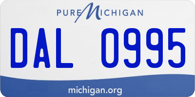 MI license plate DAL0995