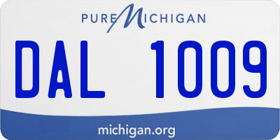 MI license plate DAL1009