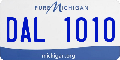 MI license plate DAL1010