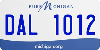 MI license plate DAL1012