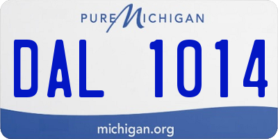 MI license plate DAL1014