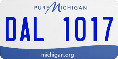 MI license plate DAL1017