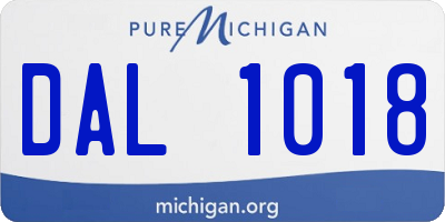 MI license plate DAL1018