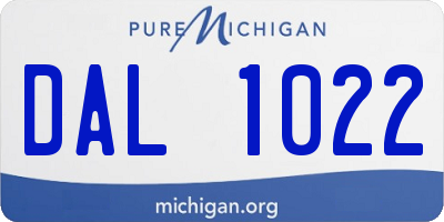 MI license plate DAL1022