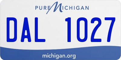 MI license plate DAL1027