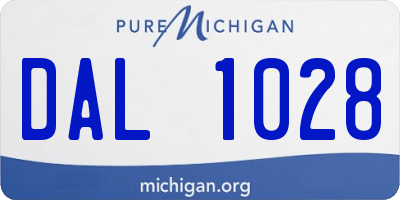 MI license plate DAL1028