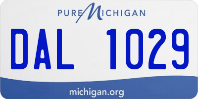 MI license plate DAL1029