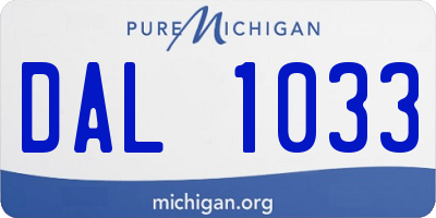 MI license plate DAL1033
