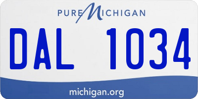 MI license plate DAL1034