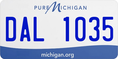 MI license plate DAL1035
