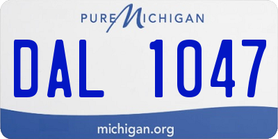 MI license plate DAL1047