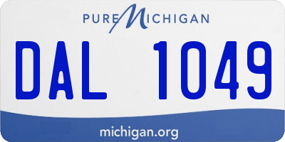 MI license plate DAL1049
