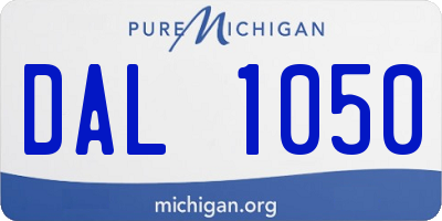 MI license plate DAL1050