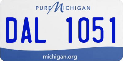MI license plate DAL1051
