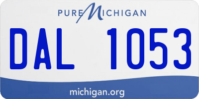 MI license plate DAL1053