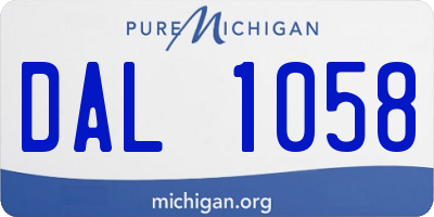 MI license plate DAL1058